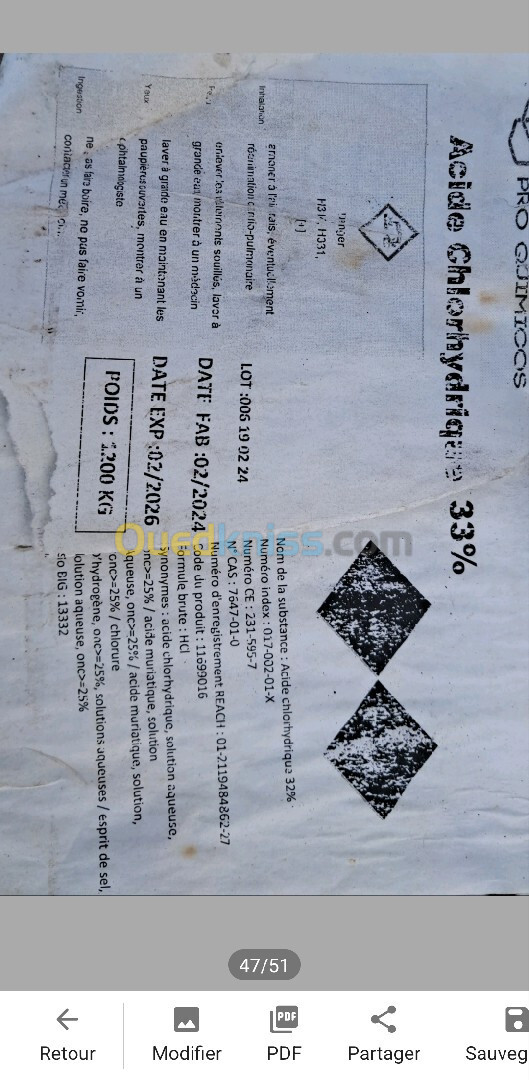 Acide chlorhydrique 33%