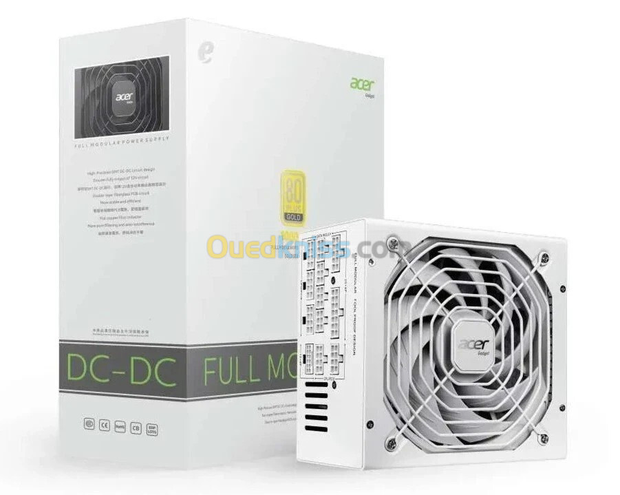 ALIMENTATION ACER 1000W AC1000 80PLUS BRONZE FULL MODULAIRE WHITE