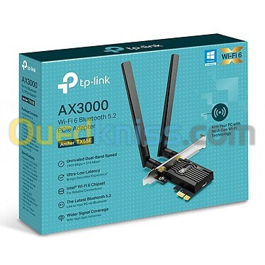 CARTE WIFI PCIE TPLINK ARCHER TX55E AX3000 WIFI 6 BLUETOOTH 5.2