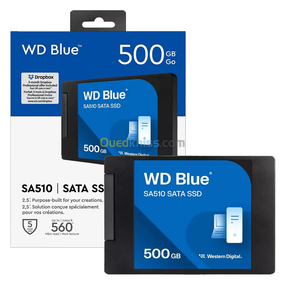 SSD 2.5" WESTERN DIGITAL 500GO WD BLUE SA510