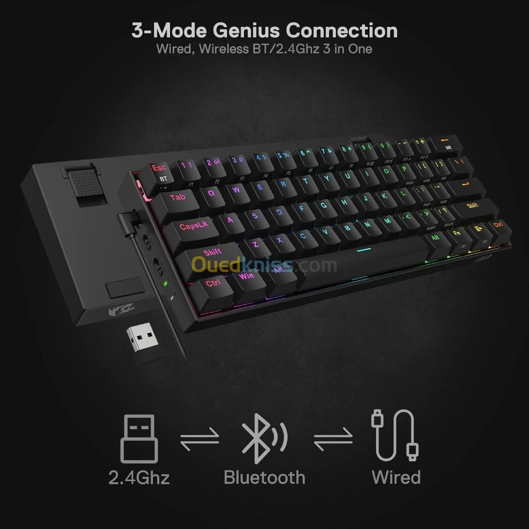 CLAVIER REDRAGON K530 PRO DRACONIC WIRELESS 60% RGB