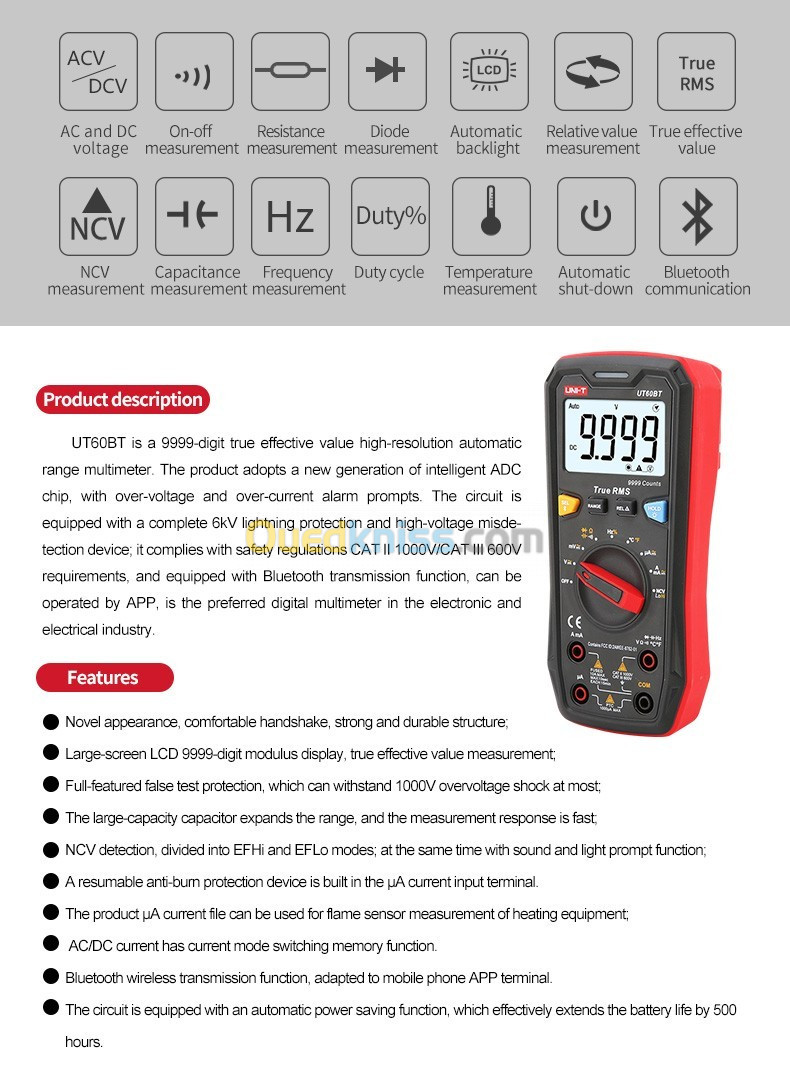 UNI-T Digital Smart Multimeter UT60S