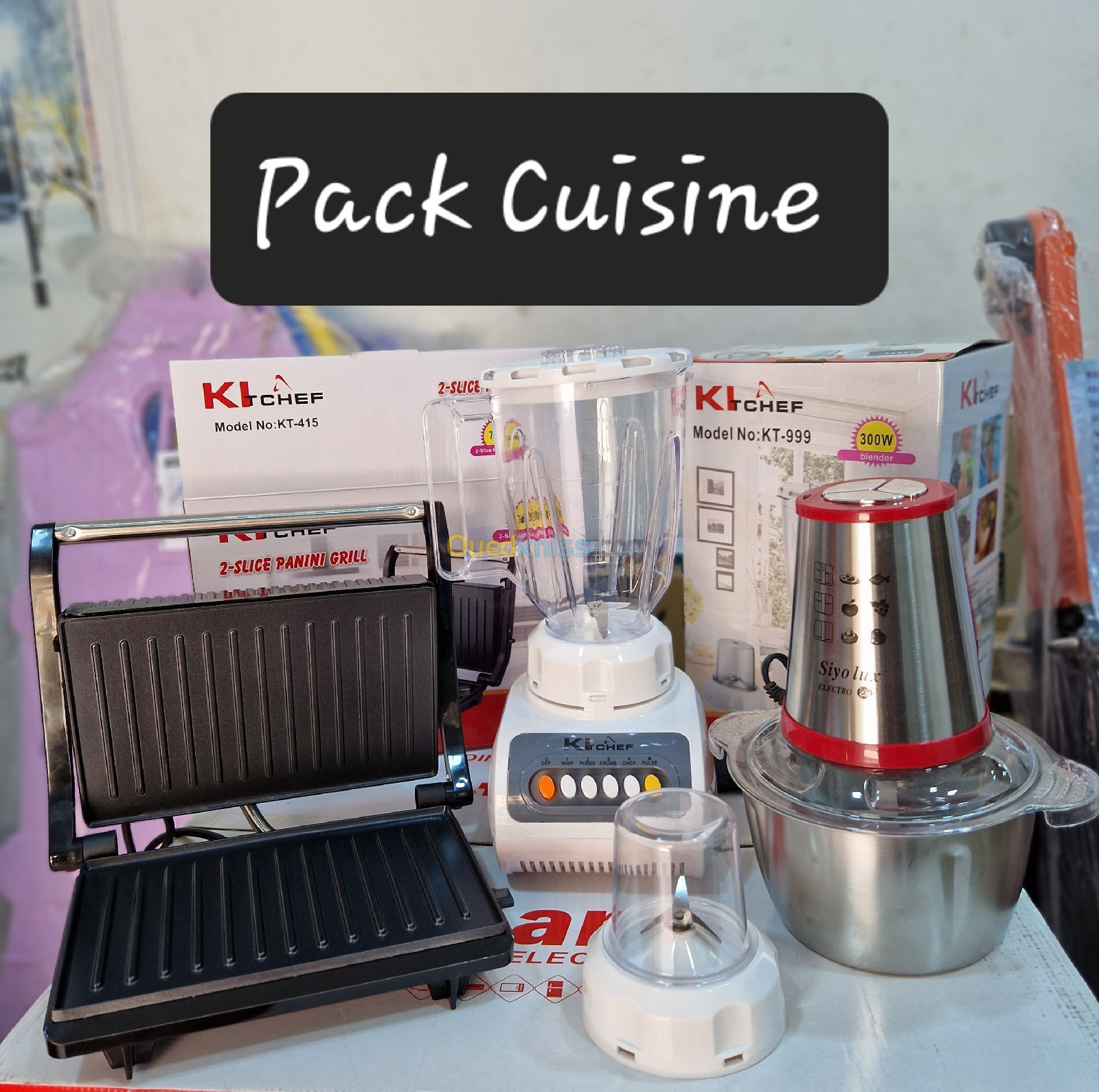  Pack cuisine blender + panineus+ hachoir+ Four gaz