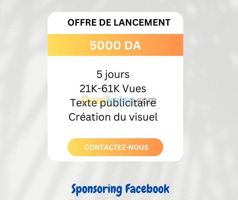 offre speciale sponsoring facebook