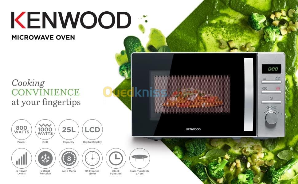 Kenwood Four à micro-ondes, 25L , 800 W, noir/argenté, 