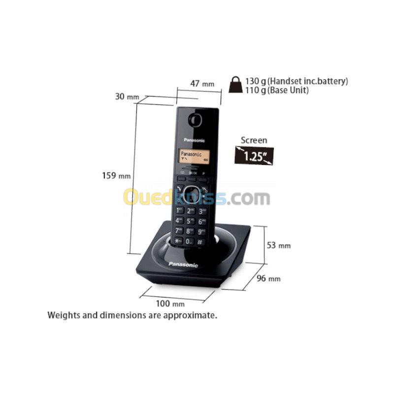 Téléphone fixe sans fil Panasonic TG1711TUB LCD  NOIR TG1711TUB