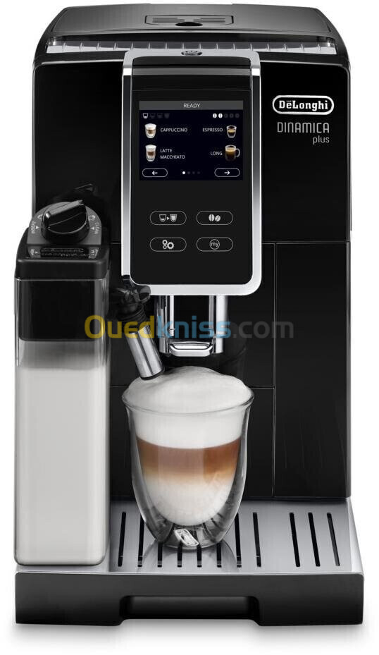 Machine a cafe broyeur cappuccino DELONGHI dinamica plus ECAM370.70.B- 19 bars