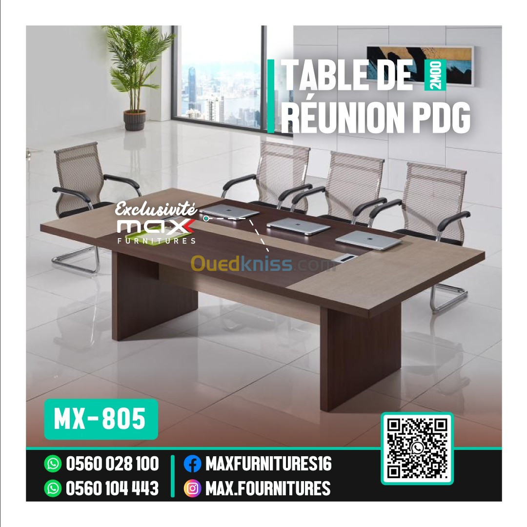 TABLE DE RÉUNION PDG - VIP - IMPORTATION - MX-805 - 2,00M - 3,00M