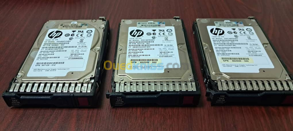 Disques Durs SAS 01 450GB 10k  et 04 146GB 15K