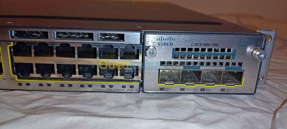 Switch Cisco Catalyst 3750 x PoE 48 Giga +2* SFP+ en POE+ double alimentation