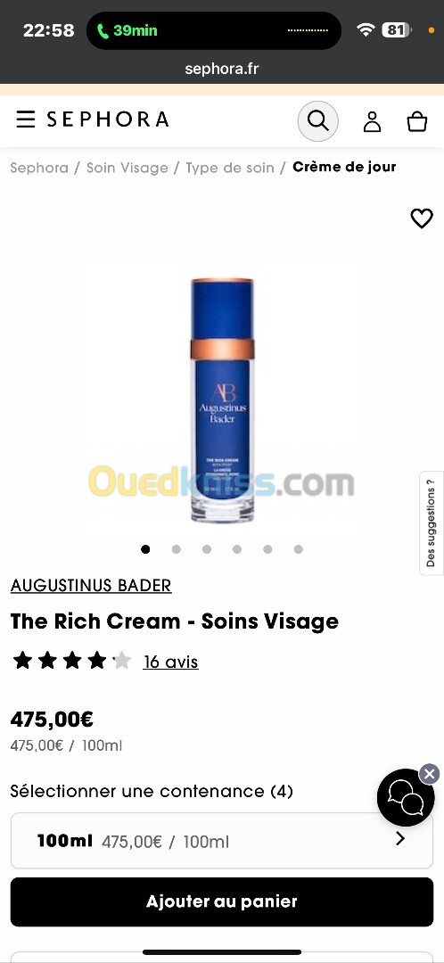 Creme pour visage