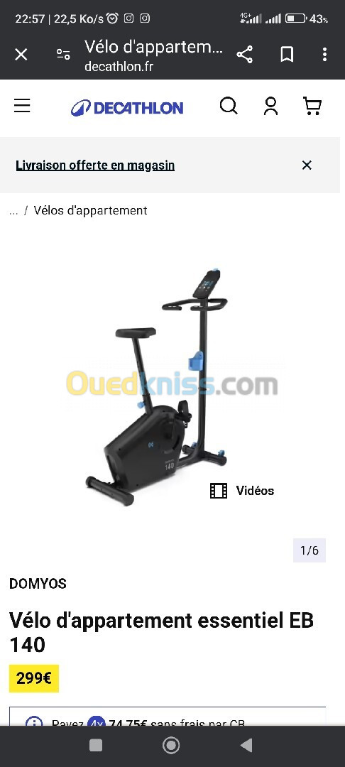 Vélo d'appartement , matériel de musculation,bras de pompes, élastiques de renforcement, Échelle gm