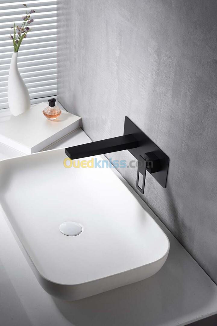 Robinet de lavabo encastrable série Suecia noir mat IMEX