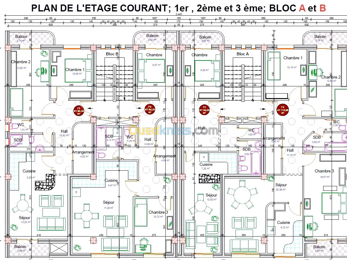 Vente Appartement F3 Boumerdès Boumerdes