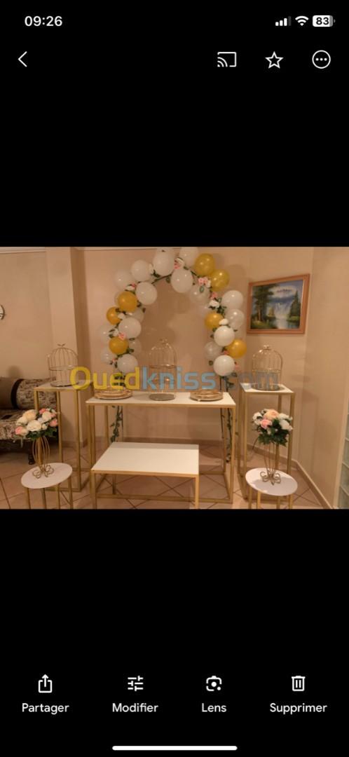 arche et tables buffet anniversaire bapteme fiancaille....