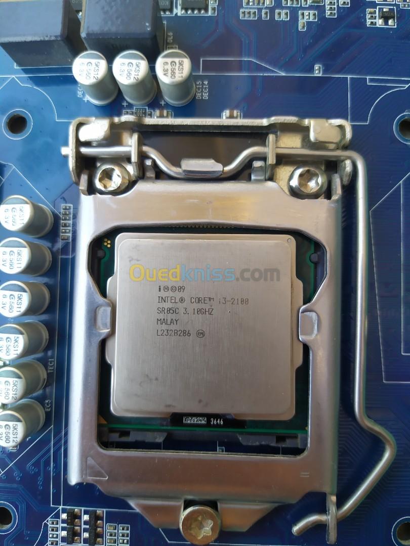 Carte Mére gigabyte Ga-H61-S2PV + Processeur intel 2100 3.10 GHZ + Ram 8GB 