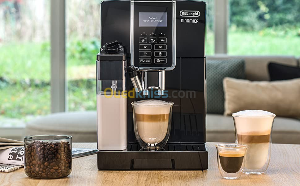 DeLonghi Dinamica Machine a Café Grain Cappuccino et Expresso, 1.8