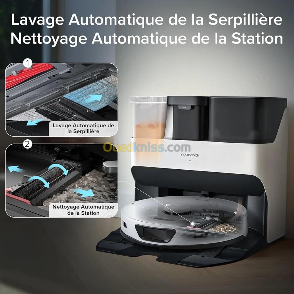 roborock S7 Max Ultra Robot Aspirateur Laveur avec Station 5500Pa, Lavage Automatique/Séchage