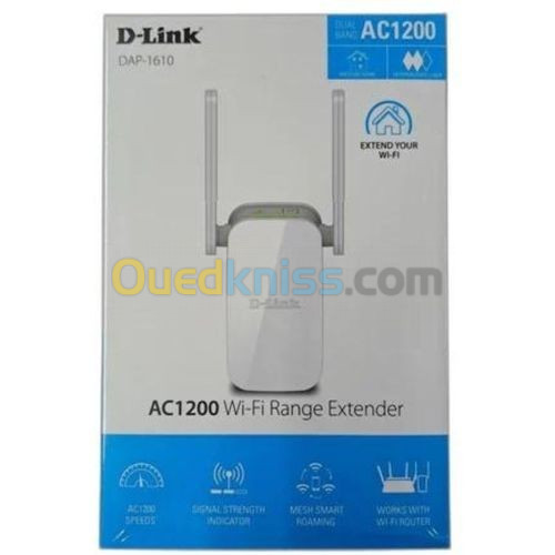 Répéteur Wi-Fi  D-Link DAP-1610 AC1200 Dual Band avec un port 10/100Mbps et 2 antennes externes