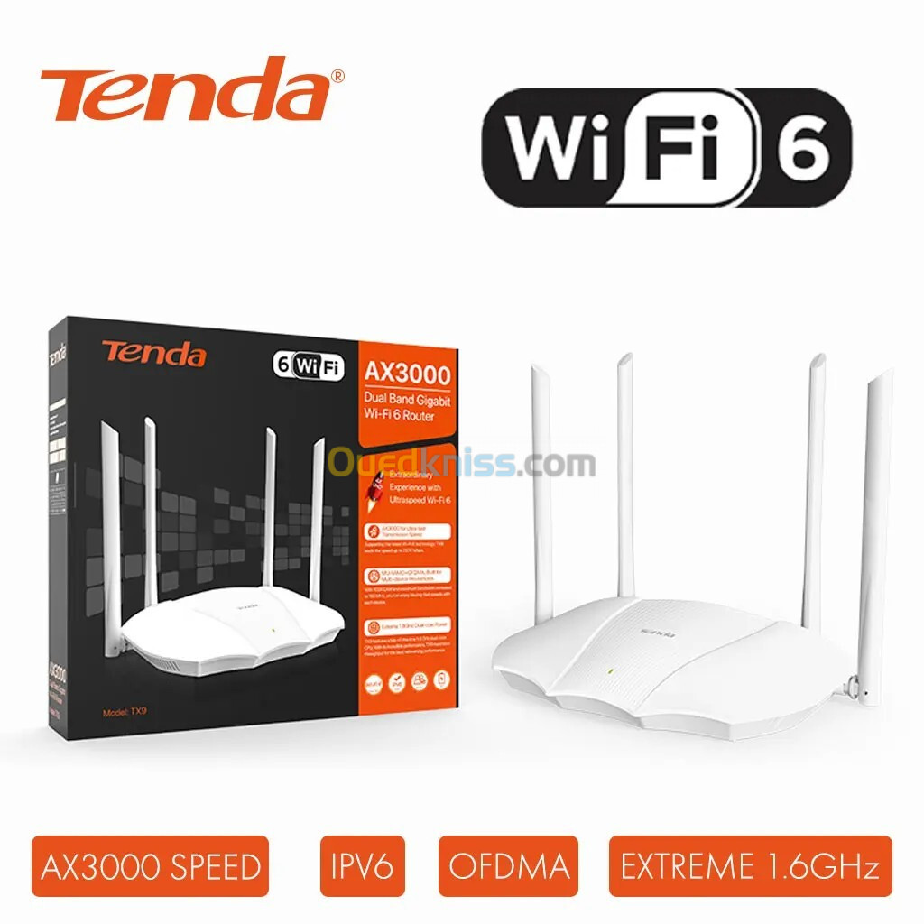 ROUTER TENDA WIFI 6 TX9 AX3000 DUAL BAND