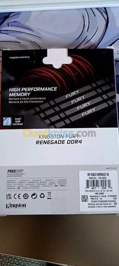 RAM Kingston Fury RENEGADE DDR4 16Go 2*8 