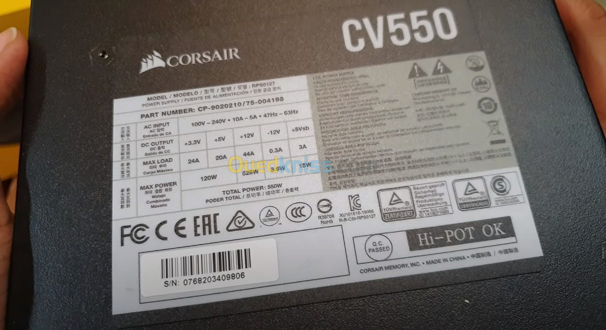 Alimentation corsair cv 550w 80 plus browns 