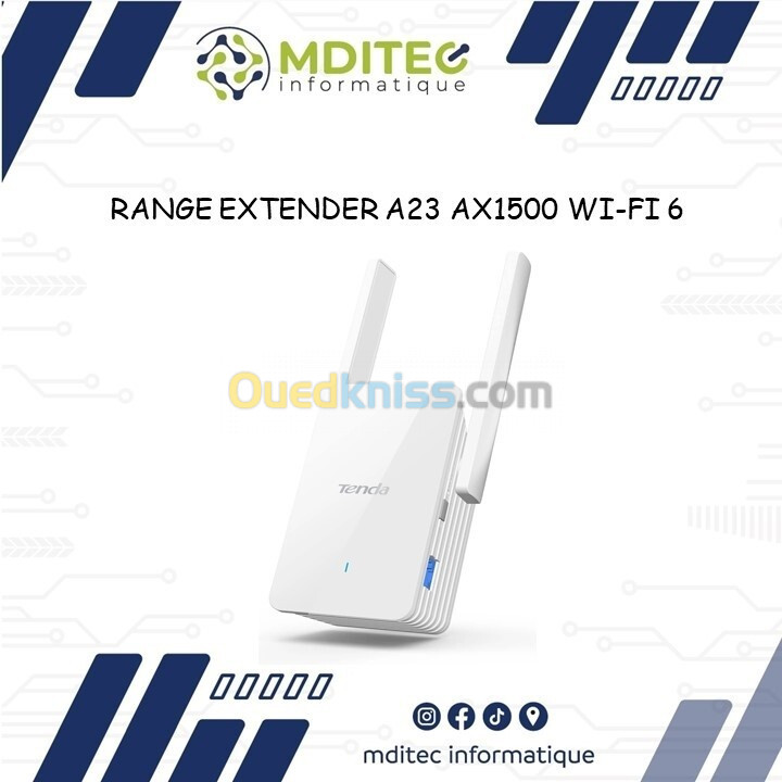 RANGE EXTENDER TENDA A23 AX1500 DUAL BAND WI-FI 6