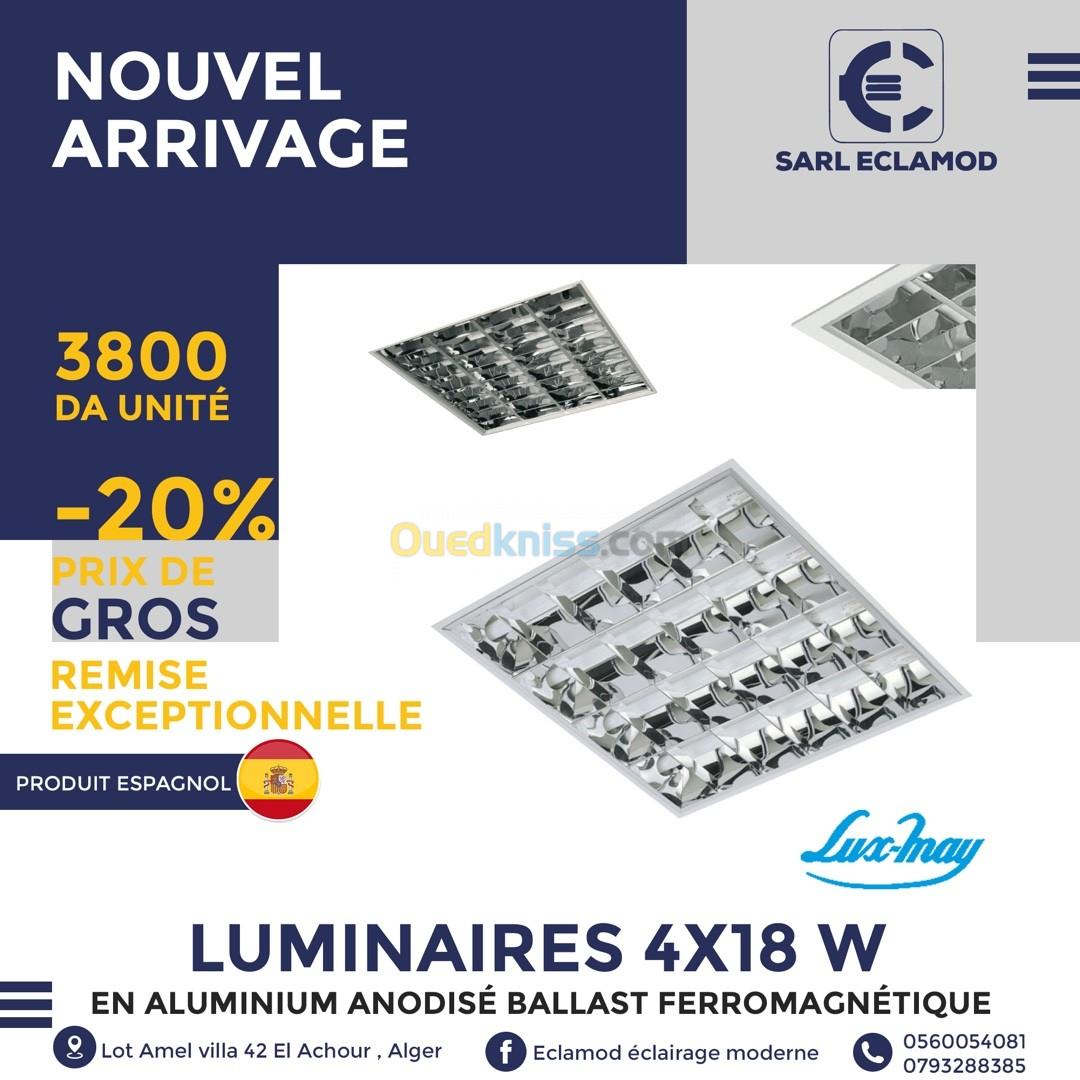 À vendre luminaire 4x18 w inox 