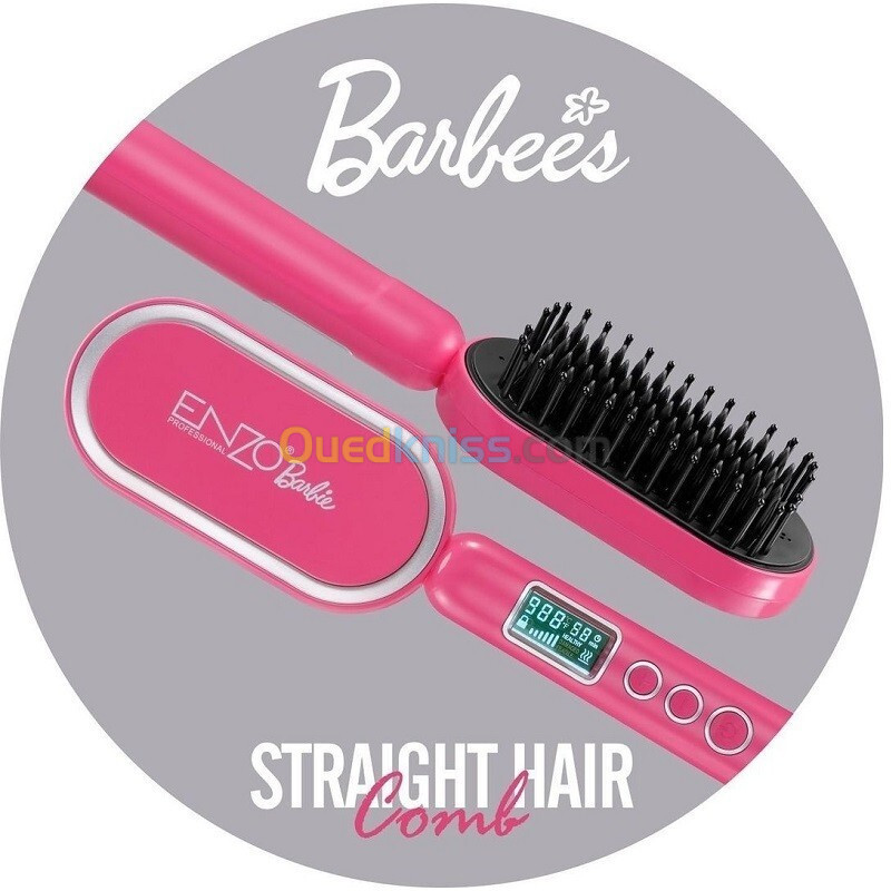 ENZO PROFESSIONAL Brosse Lissante Chauffante Barbie Edition 