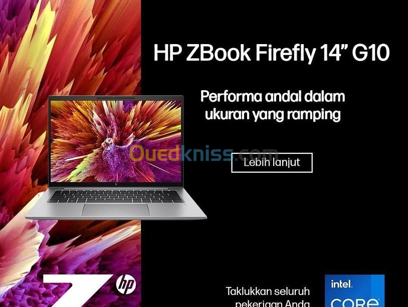 HP ZBOOK FIREFLY14 inch G10/ I7 -1360P/ram 32GB DDR5/disk 512gb/ecran 14 pouce FUH/IRIS XE graphique