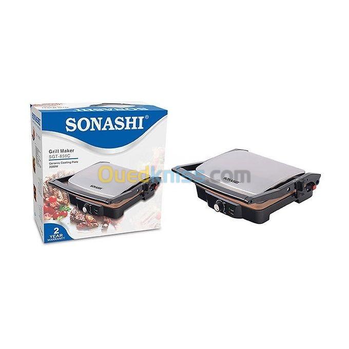 Sonashi Presse A Panini & Grill En Céramique - SGT-859C - 2000 W - Gris
