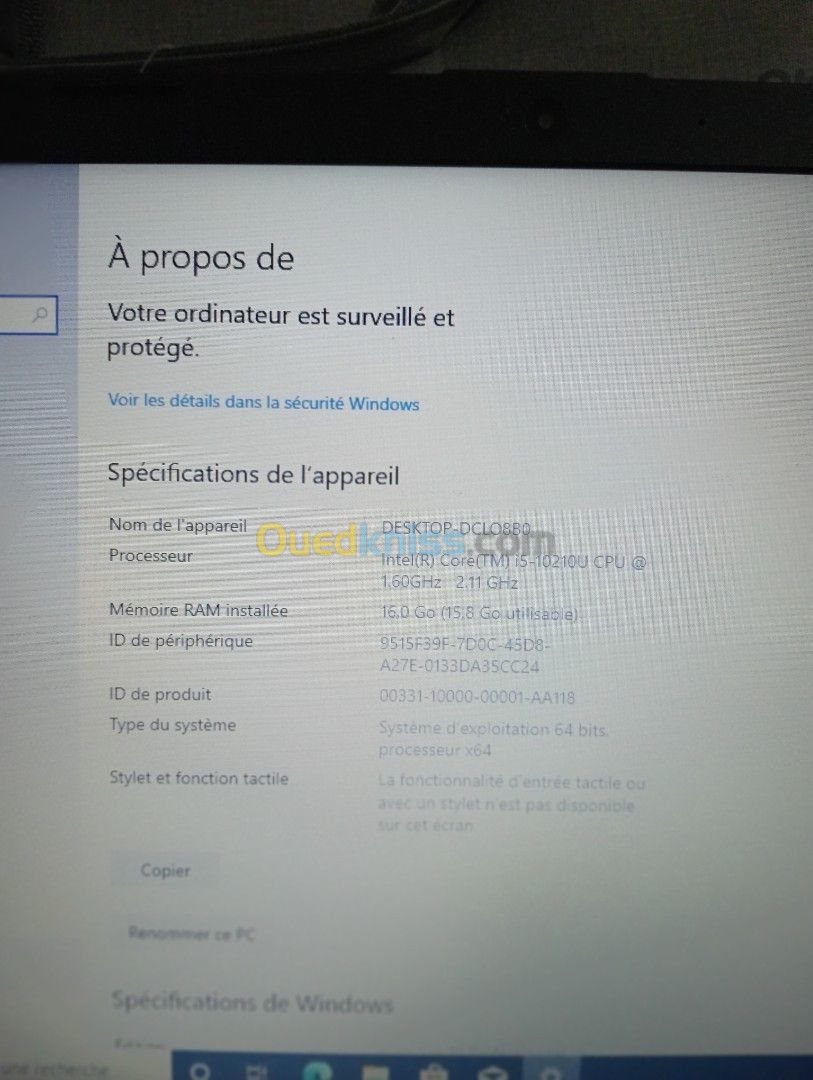 Laptop Laptop HP, i5, 10 ème G, RAM 16Go, disq 512 ssd, lecteur DVD 