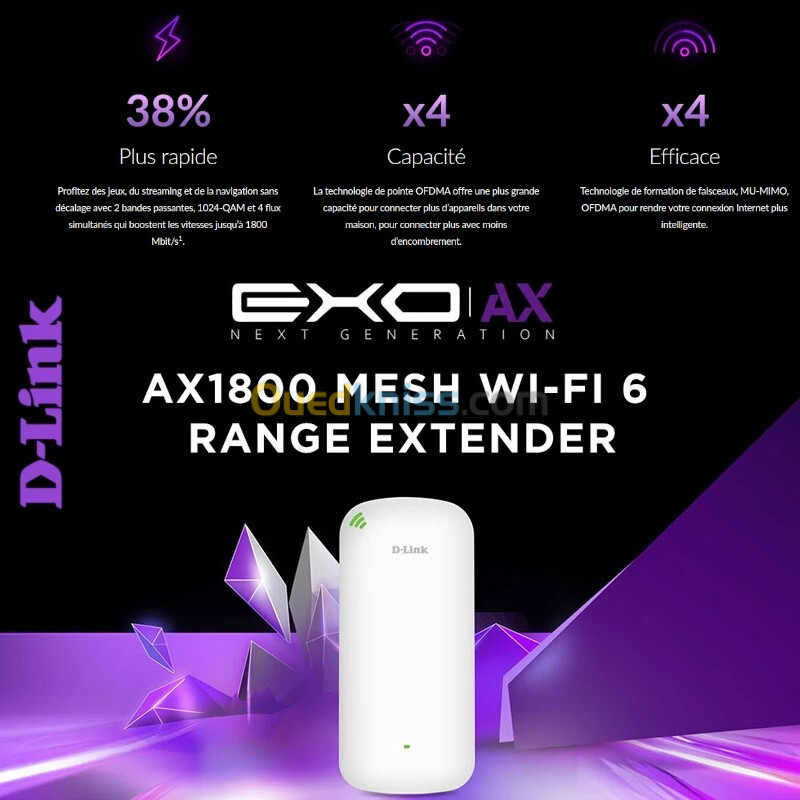 Range Extender Wi-Fi 6 AX1800 D-Link DAP-X1860 Mesh