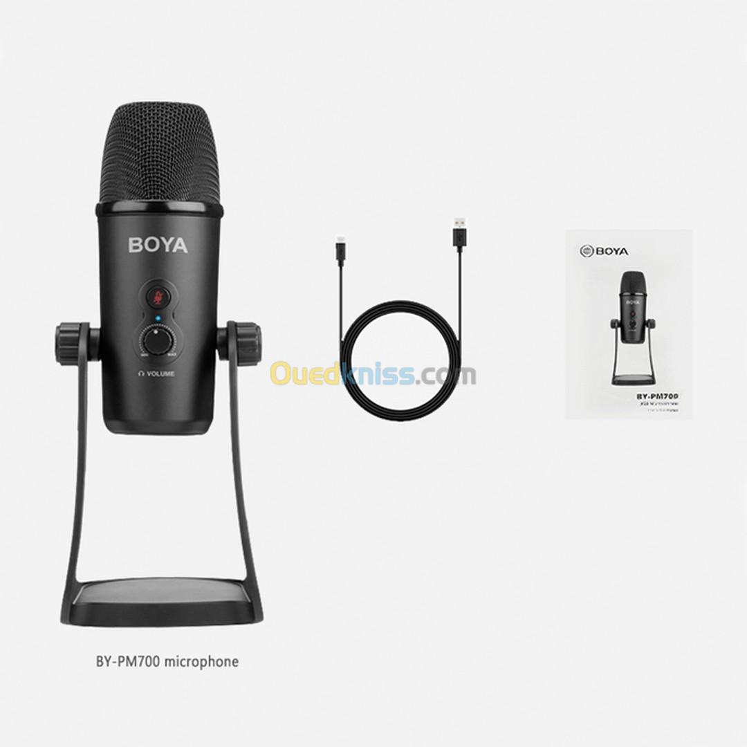 BOYA BY PM700- Microphone USB avec  support micro de bureau - PC/ANDROID