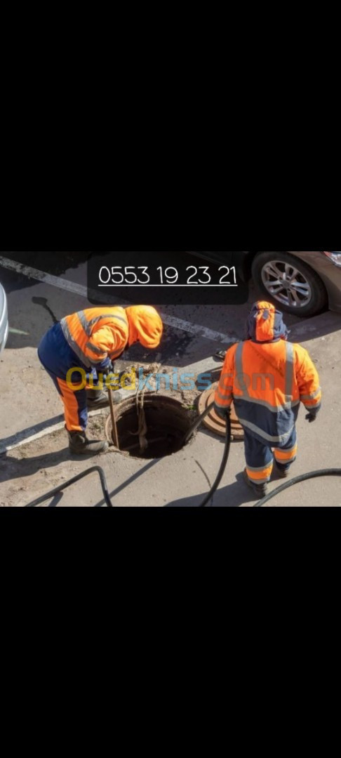 Vidange fosses, debouchage d'egouts, Camion débouchage curage nettoyage..