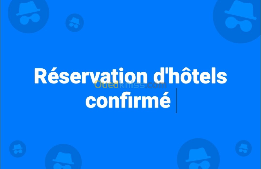 Réservation d'hôtels confirmé pour dossier visa 