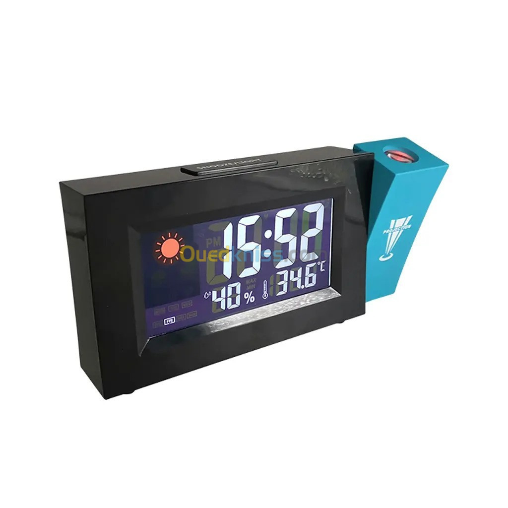 Horloge numérique LED avec projection murale et thermomètre .