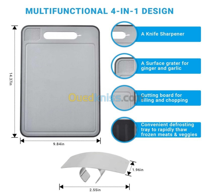 Planche à découper à décongélation 4 en 1  , accessoires de cuisine
