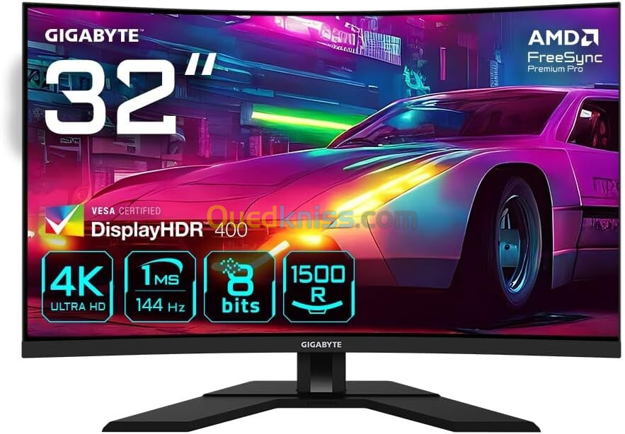 ECRAN GIGABYTE M32UC 32 POUCES FOR GAMING 4K UHD 1MS 144HZ 1500R IPS HDR/HDMI 2.1/DISPLAY PORT 1.4