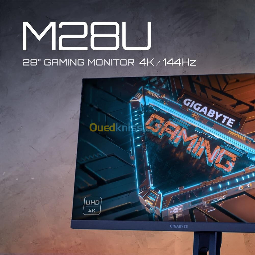 ECRAN GIGABYTE M28U 28 POUCES FOR GAMING 4K UHD 1MS 144HZ IPS HDR / HDMI 2.1 / DISPLAY PORT 1.4 