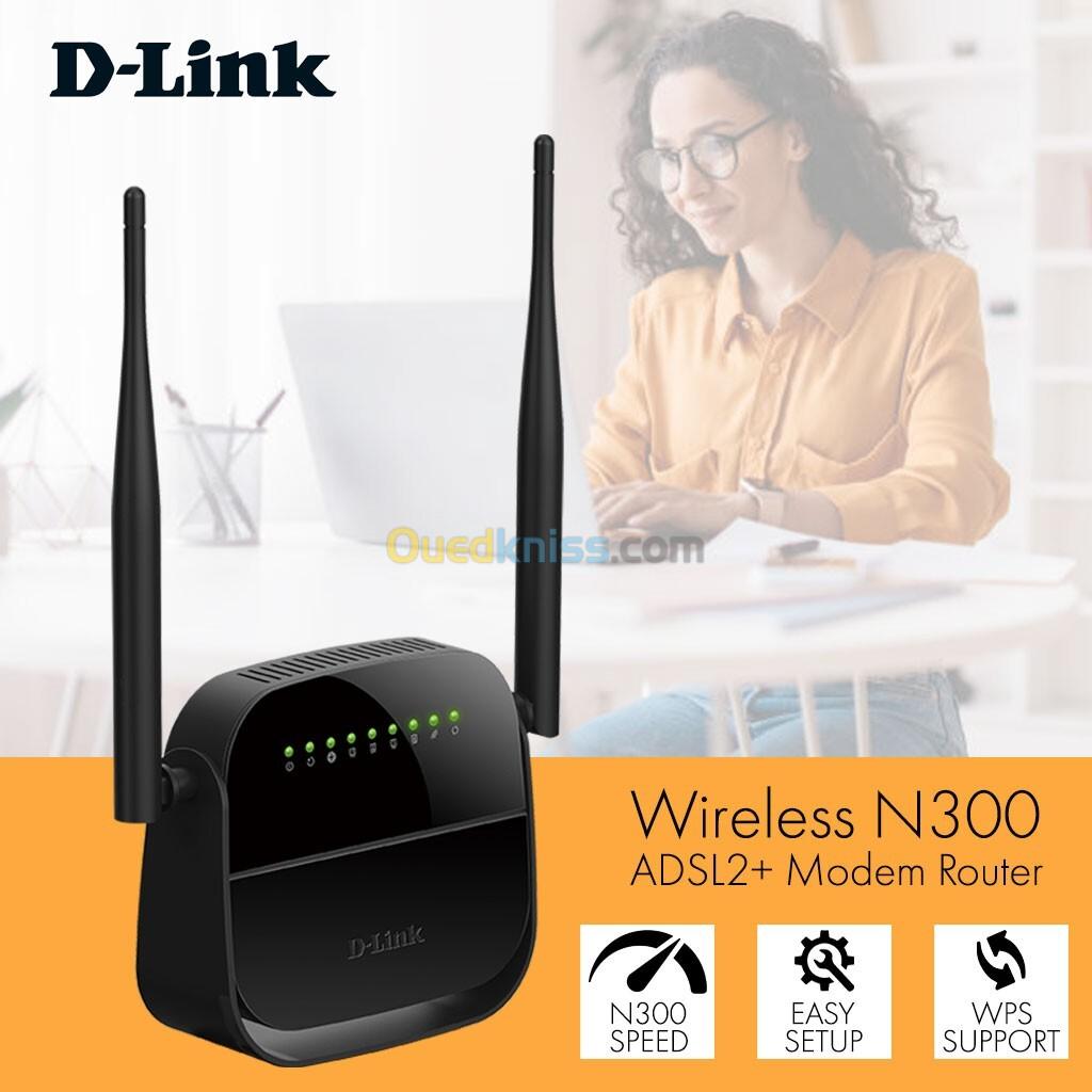  Routeur D-Link DSL-124 ADSl2+ Wifi  N300 4-Port