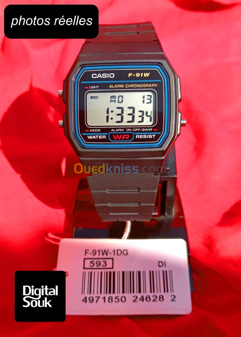 CASIO F91 W كاسيو Montre ساعة SIMPLE/Mixte F-91W Original VINTAGE/légende/légère/indémodable/bonprix