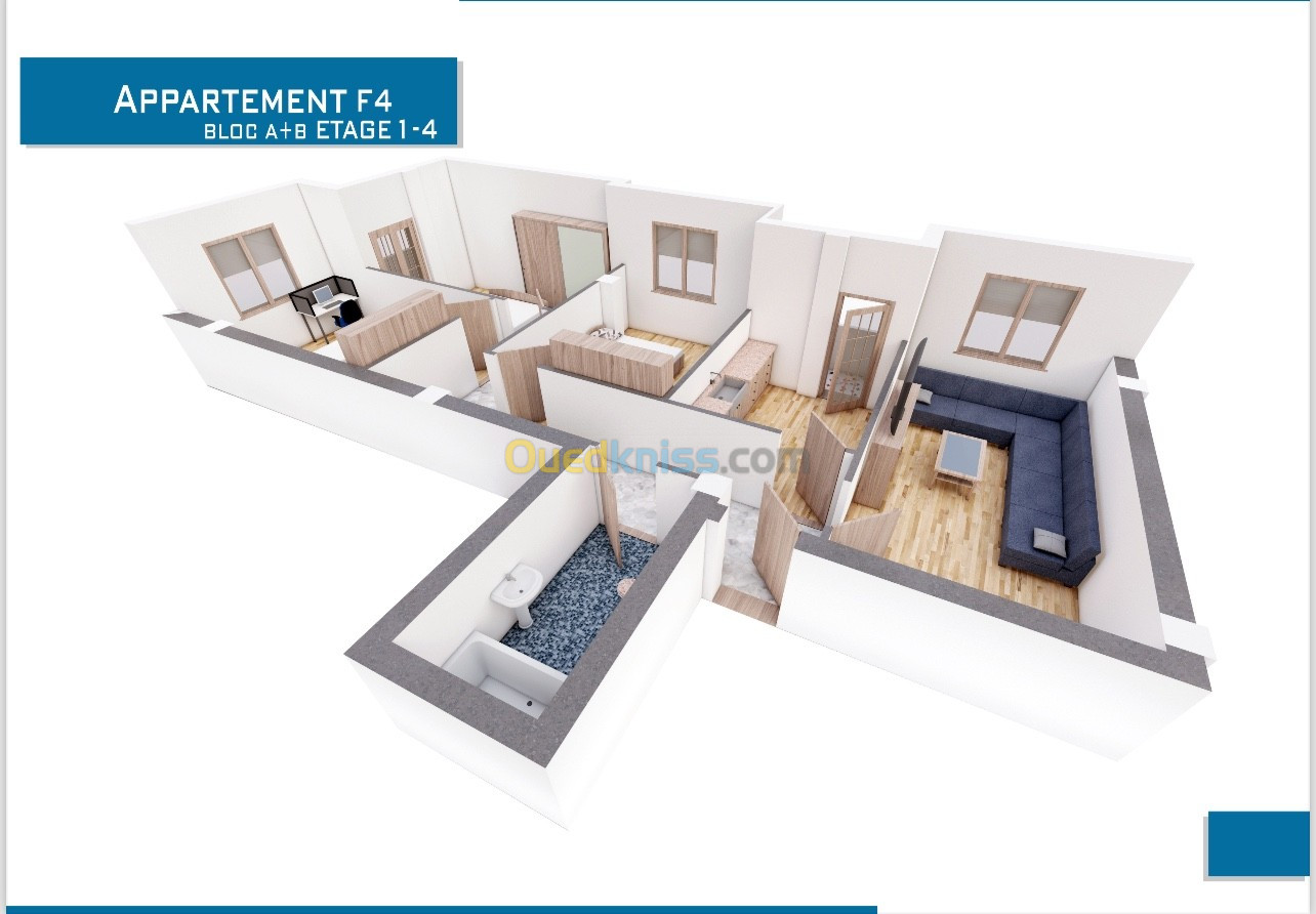 Vente Appartement F4 Alger Bordj el bahri