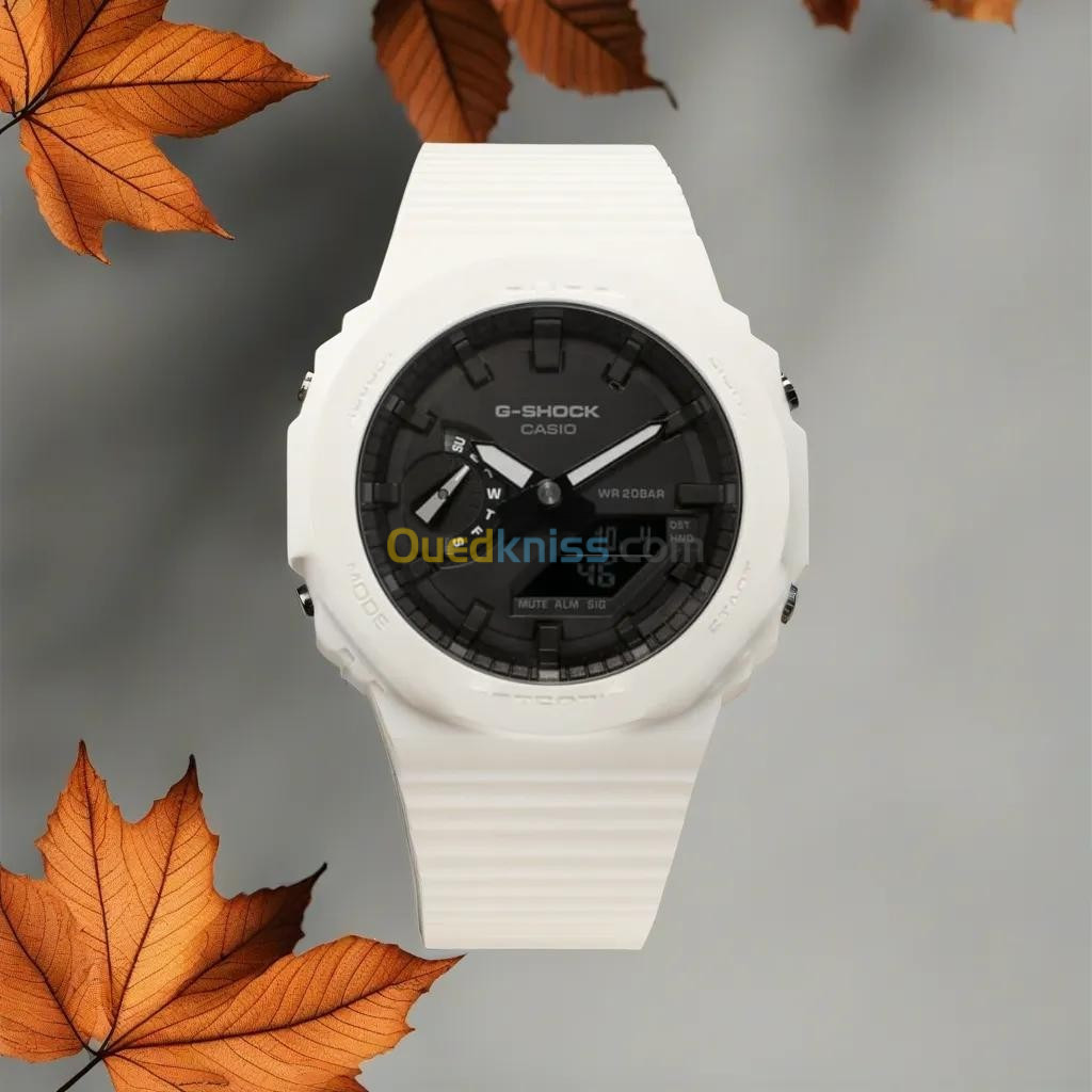 Montre Casio G-Shock Blanche Fond Noir  (التوصيل متوفر 58 ولاية )