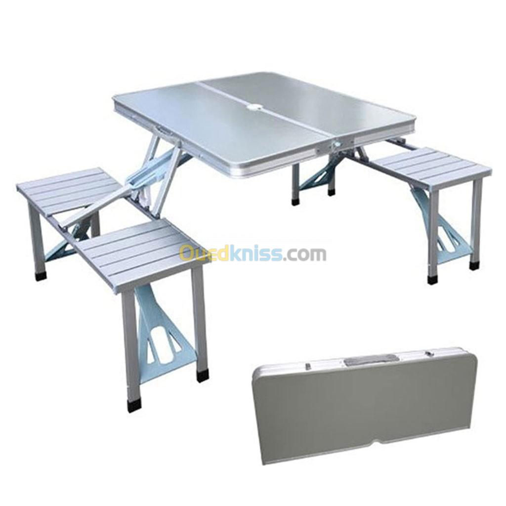       Table Aluminium Pliante 4 Places , Extérieure et Camping