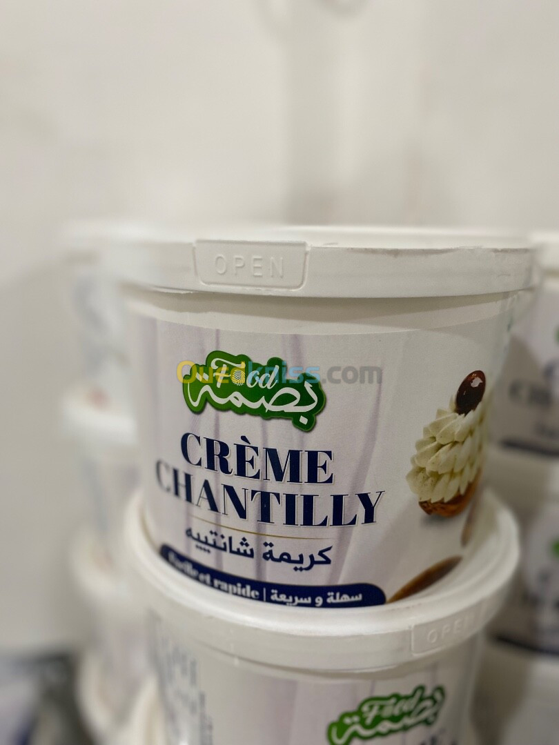 Crème chantilly et la vanille 