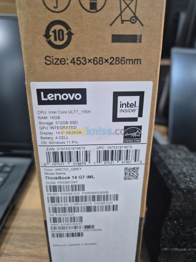 LENOVO THINKBOOK 14 G7 IAP ULTRA 7 155H 16GO 5600MHZ 512GO SSD NUEF SOUS EMBALLAGE 