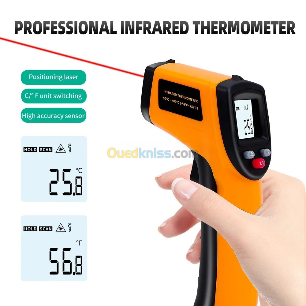 Thermomètre infrarouge portable déterminer la température de cuisson, four à pizza, gril 