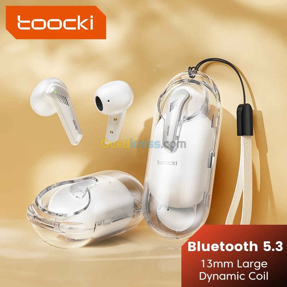 الأصلي Toocki - Écouteurs sans fil Bluetooth 5.3 TWS contrôle tactile 28dB