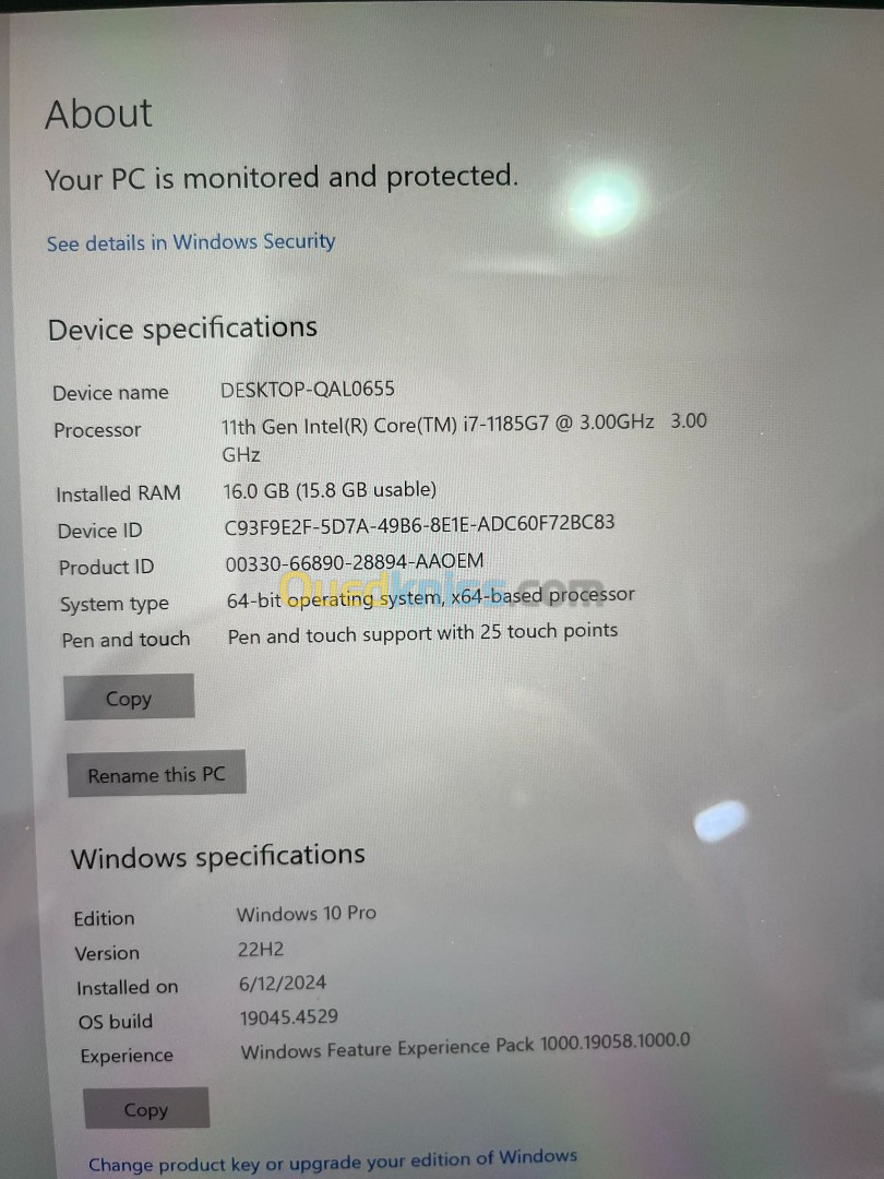 Surface pro 8 I7 11ème 16 go Ram 512 ssd 